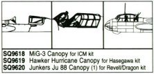 1/48 Hawker Hurricane Canopies. Includes: 2 standard canopy sect