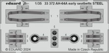 1/32 SET AH-64A early seatbelts STEEL for Trumpeter