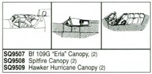 1/48 Spitfire Vacuform Canopy. 2 pieces. For Airfix/Hobbycraft k