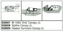 1/48 Hawker Hurricane Vacuform Canopy. 2 pieces. For Airfix/Hobb