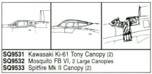 1/48 Spitfire Mk II Vacuform Canopy. 2 pieces. For Revell kit