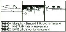 1/48 Mosquito Standard & Bulged Vacuform Canopy. For Tamiya kit