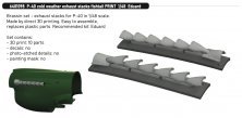 Brassin 1/48 P-40 cold weather exhaust stacks fishtail