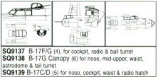 1/72 B-17C/D Vacuform Canopy. (5) For nose, cockpit, waist & rad