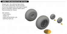 Brassin 1/48 P-40N wheels block tread for Eduard