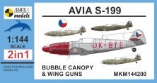 1/144 Avia S-199 Bubble Canopy & Wing Guns 2-in-1