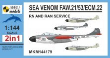 1/144 De Havilland Sea Venom FAW.21/53/ECM.22 RN and Ran Service