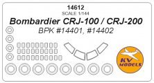 1/144 Bombardier CRJ-100 / CRJ-200 canopy paint mask And wheel p