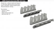 Brassin 1/48 Mosquito exhaust stacks for Tamiya