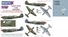 1/32 Curtis P-40N 2 canopy mask + 2 insignia masks + decals