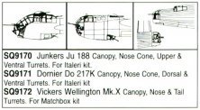 1/72 Dornier Do 217K Vacuform Canopy. Canopy, Nose Cone, Doral &