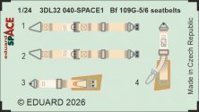 1/24 Bf 109G-5/6 seatbelts for Airfix