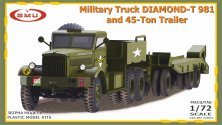 1/72 Military Truck DIAMOND-T 981 and 45-Ton Trailer tank transp