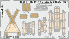 Eduard Seatbelts He 111P-1 1/32 Acier pour Revell