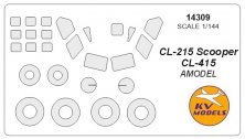 1/144 Canadair CL-215 Scooper / CL-415 canopy paint mask