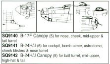 1/72 B-24H/J Vacuform Canopy. (6) For cockpit, bomb-aimer, astro