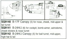 1/72 B-24H/J Vacuform Canopy. (5) For ball turret (not shown), m