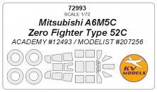 1/72 Mitsubishi A6M5C Zero Fighter Type 52C masks