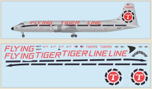 1/144 Canadair CL-44 Flying Tiger Line Includes a silk-screened