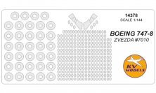 1/144 Boeing 747-8 canopy paint mask + wheels masks
