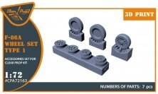 1/72 F-86A wheel set type 1 for Clear Prop