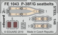 1/48 P-38F/G seatbelts STEEL colour photoetched set