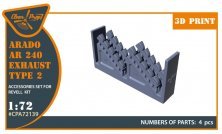 1/72 Arado Ar-240 exhausts type 2 for Revell