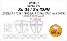 1/72 Sukhoi Su-34 and Su-32FN Double-sided and wheels masks