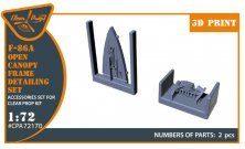 1/72 F-86A open canopy frame detail set for Clear Prop