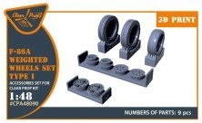 1/48 F-86A weighted wheels type 1 for Clear Prop