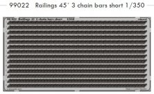 1/350 Railings 45 3 chain bars short
