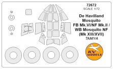 1/72 De Havilland Mosquito FB Mk.VI/NF Mk.II / Wb / Nf masks
