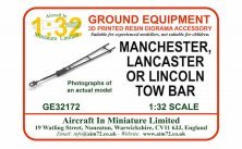 1/32 Avro Lancaster Tow Bar for Border Models and Hong Kong