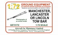 1/72 Avro Lancaster Tow Bar for Airfix and Hasegawa