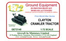 1/72 Clayton Crawler tractor Rfc circa 1917