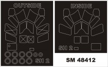 1/48 Kaman SH-2F Seasprite canopy masks (for Kitty Hawk)