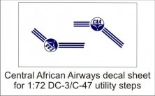 1/72 Central African Airways decal sheet DC-3 utility steps