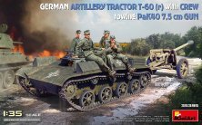 1/35 German Artillery Tractor T-60 & crew towing PaK40