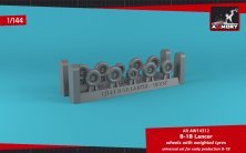 1/144 Rockwell B-1B Lancer early wheels with weighted tires