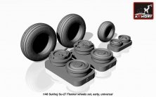 1/48 Sukoi Su-27 weighted wheels set with early type hubs