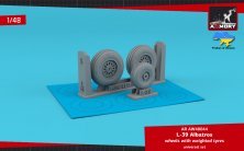 1/48 Aero L-39 Albatros wheels with weighted tyres