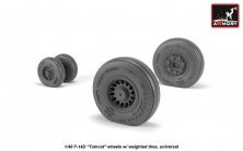 1/48 Grumman F-14D Tomcat early type wheels with weighted tires