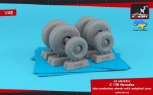1/48 Lockheed C-130 Hercules wheels with weighted effect tyres