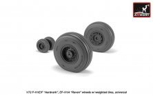 1/72 F-111 Aardvark late type wheels with weighted tires