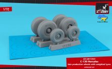 1/72 C-130 Hercules wheels with weighted tyres, late type