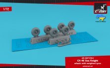 1/72 Boeing CH-46 Sea Knight wheels with weighted tyres
