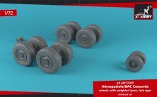 1/72 Aerospatiale Concorde wheels with weighted tyres late