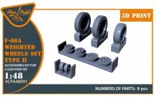1/48 F-86A weighted wheels type 2 for Clear Prop