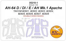 1/35 Bell/Boeing AH-64 Apache mask for Takom