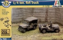 1/72 Willy Jeep Pack includes 2 snap together vehicles